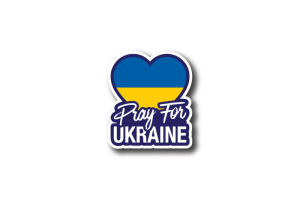 Наклейка Pray For Ukraine Flag (Heart)