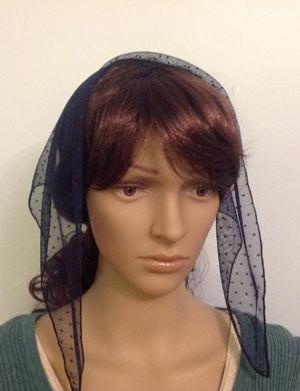  Темно-синяя фатиновая накидка