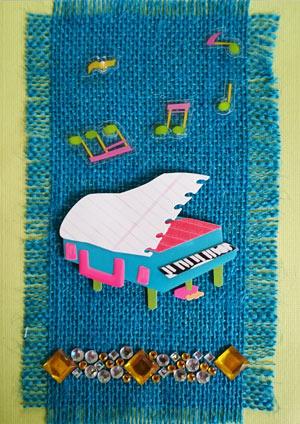 Открытка ручной работы №2(пиано)